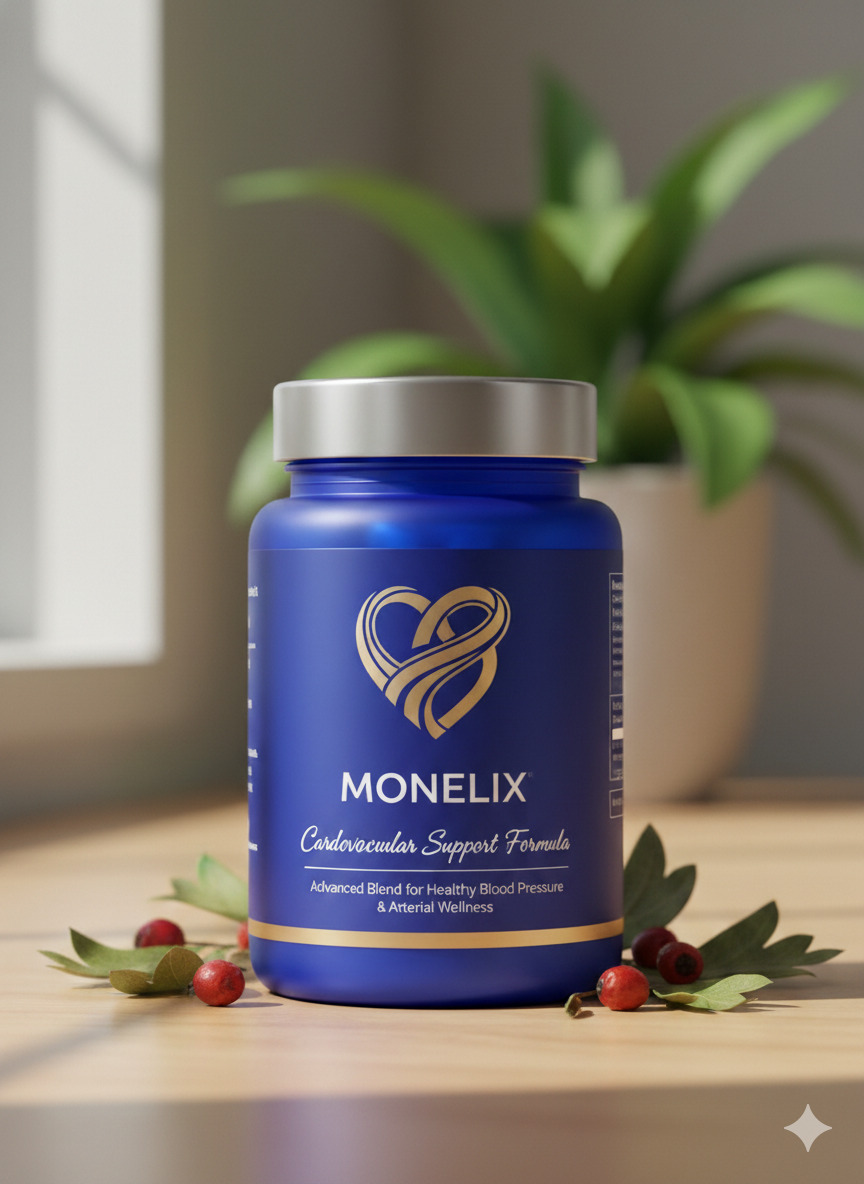 Monelix food supplement bottle and outer packaging on a plain background